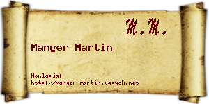 Manger Martin névjegykártya